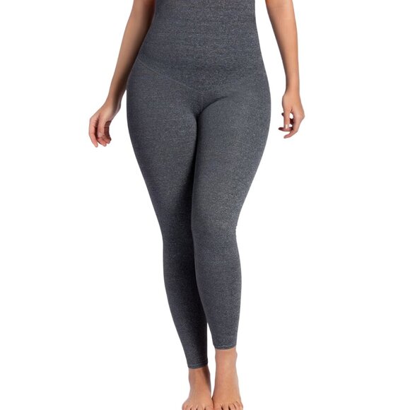 Curveez® High Waisted Shaping Grey Leggings Sz LG  CUR44819 - Picture 1 of 9
